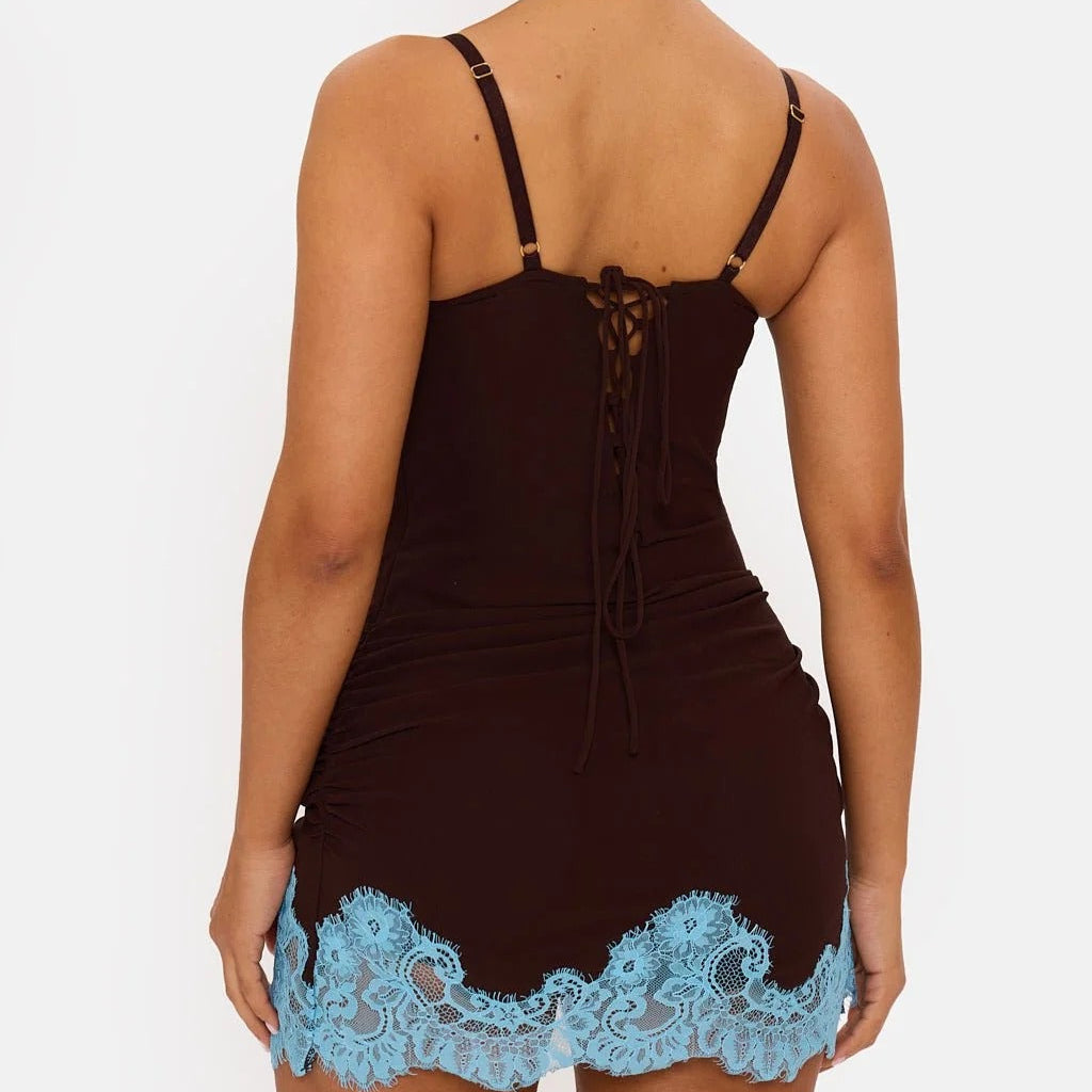 Chocolate colored bodycon mini dress
